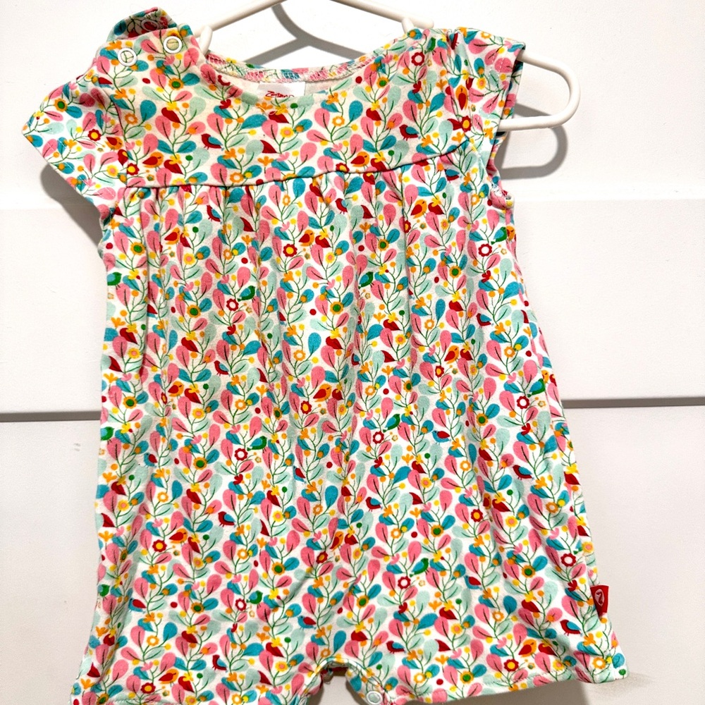 Zutano Multicolor Floral Baby Romper